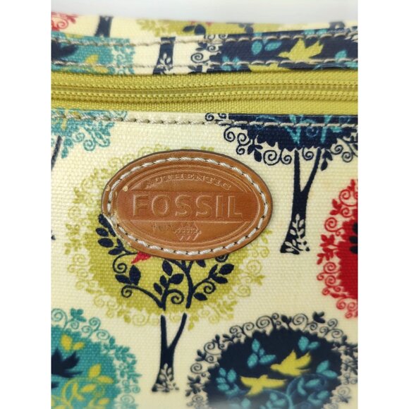 Fossil Tree Print Women's Adjustable Shoulder Crossbody Bag PVC Coated Textured - Picture 6 of 9